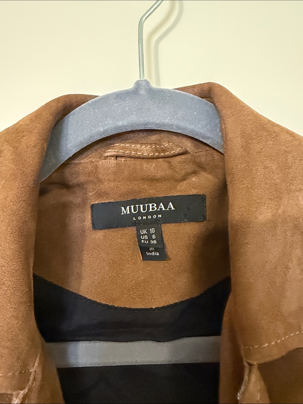 Muubaa Cognac Suede Moto Jacket - Picture 2 of 4